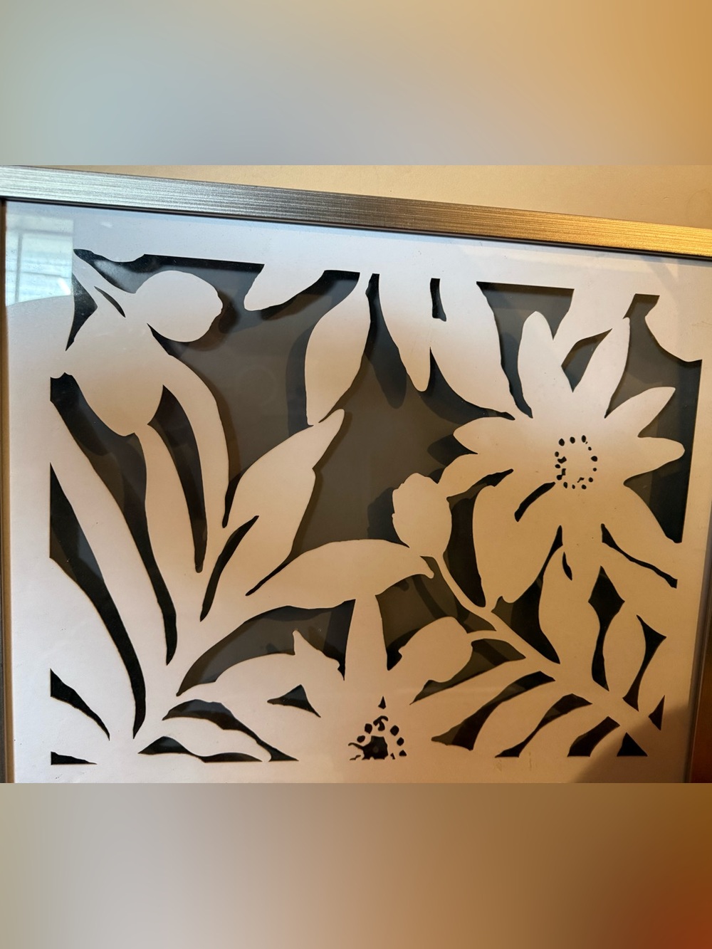 Neutral Floral Cutout Wall Art - White
